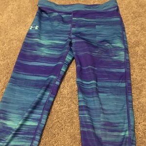 Blue striped leggings